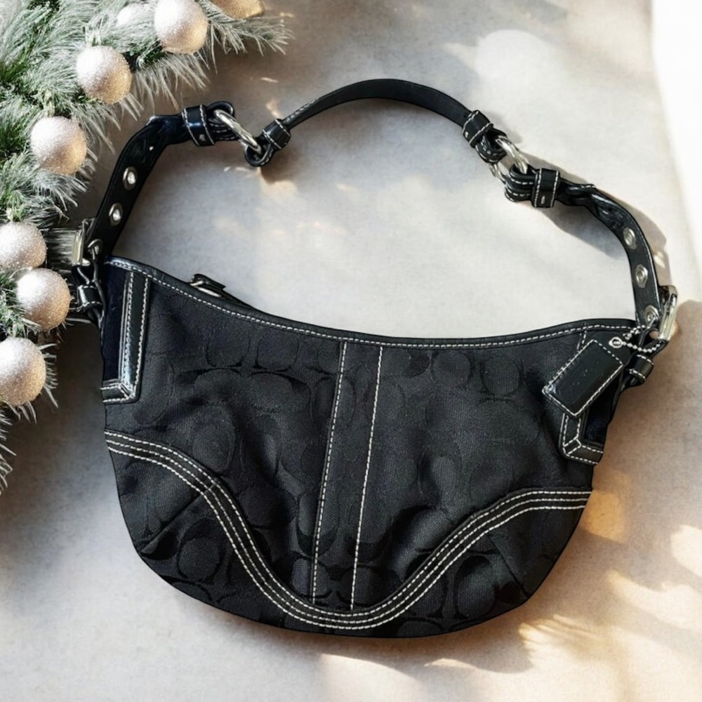 Y2K Coach SoHo Signature Jacquard Logo Monogram Small Shoulder Bag Gift